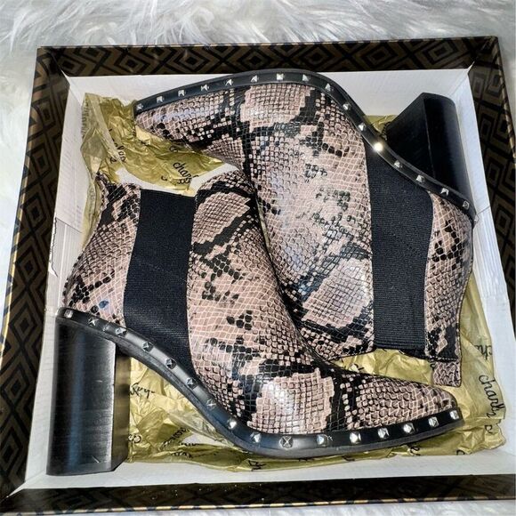 Charles David Duke Dark
Taupe Snake Block Heel
Embellished Chelsea Ankle
Booties - Picture 4 of 11